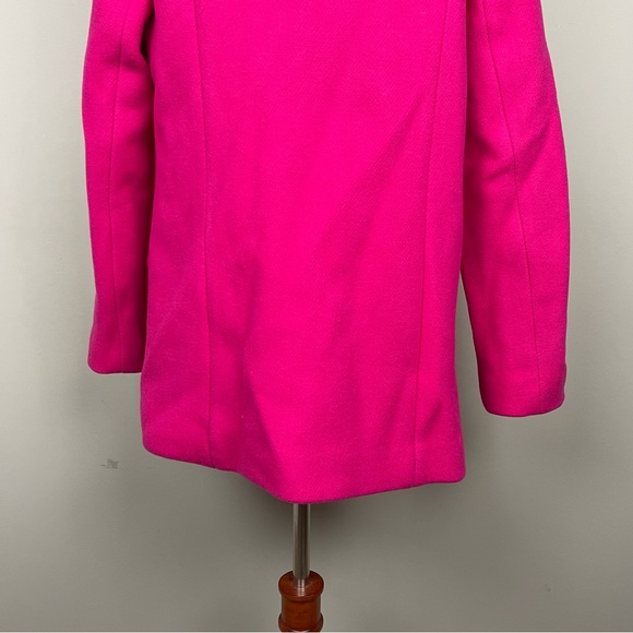 NWT Talbots Pink‎ Wool Blend Hooded Coat Faux Fur Trim Women’s Size 6 Winter - Picture 7 of 10